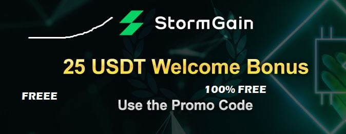 StormGain 25 USDT Crypto No Deposit Bonus